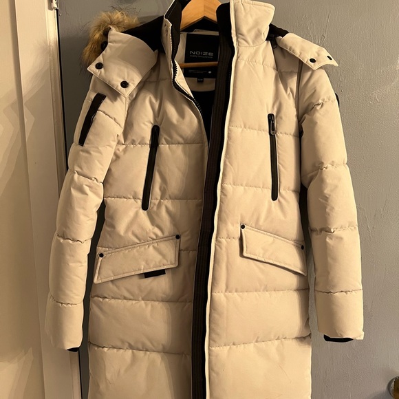 NWOT Noize Addie Long Length Parka Snow in Size XS - Picture 2 of 10
